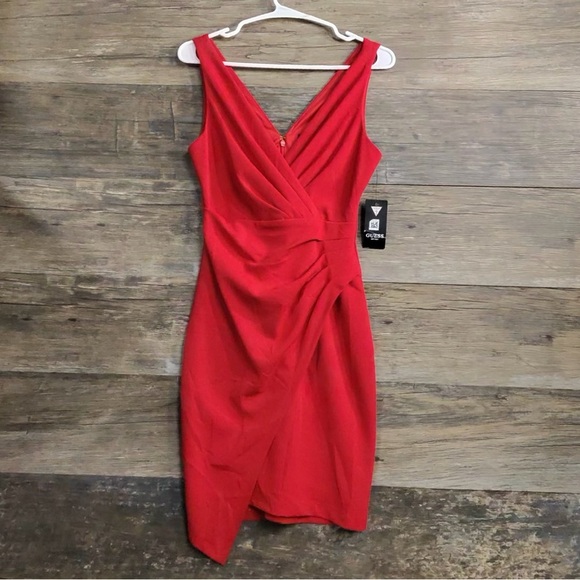 Guess Dresses & Skirts - GUESS Red Draped V-Neck Midi Dress